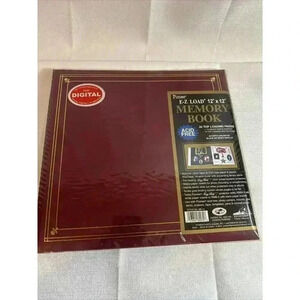 Pioneer E-Z Load‎ Memory Book Red Maroon Photo Album Acid Free MB-10 12x12